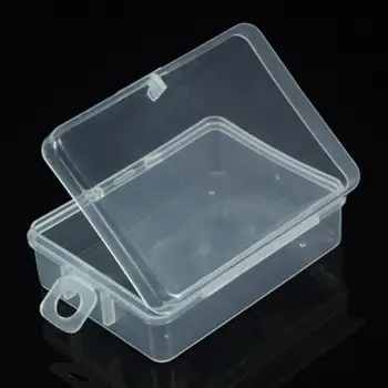 1 Pc Прозрачна пластмасова прозрачна кутия за съхранение Отломки Събиране на контейнер случай с капак Правоъгълни бижута мъниста Риболовни инструменти кутия