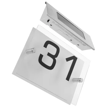 1 Задаване на адресен знак Слънчев захранван номер на къща Слънчева лампа за врата LED Адрес Номер