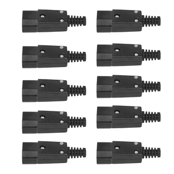 10PCS IEC 320 C14 захранващ адаптер кабелен щепсел Rewirable конектор гнездо 3Pin мъжки