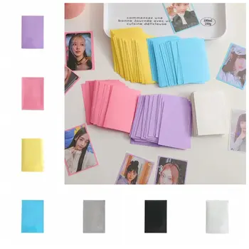 10pcs/set Macaron Color Idol Photo Protective Cover Pure Color DIY Photo Cards Bag Two-layer Photo Card Film Idol Photo