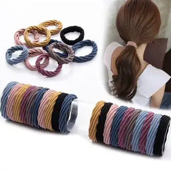 10Pcs момичета еластична лента за коса деца плътен цвят ластици гумени ленти деца коса въже конска опашка притежателя детски аксесоари за коса