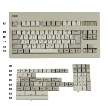 147 Реколта Keycaps сив смесен череша профил боя Sub PBT Mac Keycap комплект за NCR80 M0110 104 TKL GK61 96 75 Mx клавиатура