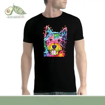 2018 Мода Ретро Лятна мъжка щампа Тениска Westie Terrier Мъжка тениска New T