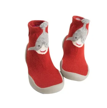 2023 Пролет бебе малко дете обувки бебешки обувки нехлъзгащи лисица тигър сгъстяване обувки чорап етаж обувки крак чорапи животински стил