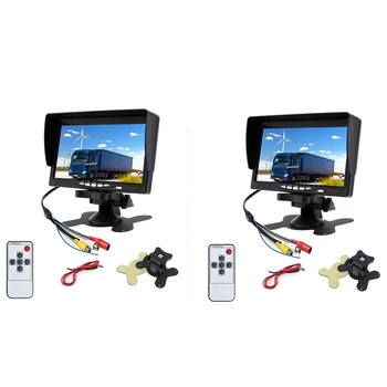 2X 12V-24V 7 инчов TFT LCD цветен HD монитор за кола камион CCTV обратна камера за задно виждане