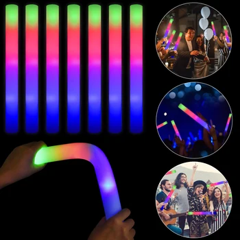 30PCS LED светещи пръчки RGB пяна стик сценични светлини за сватбен концерт Декорации за рожден ден Персонализирано лого