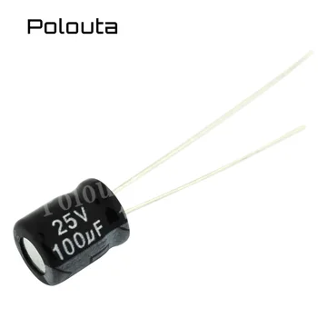 50 бр/лот Polouta In-line Direct Plug Алуминиеви електролизни кондензаторни компоненти 1UF 50/400 V Plug кондензатори комплекти