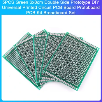 5PCS зелен 6x8cm двустранен прототип DIY универсална печатна платка платка Protoboard PCB комплект breadboard
