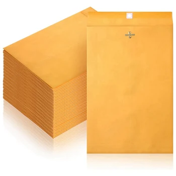 6 x 9Inch закопчалка пликове с гумирано уплътнение, малки закопчалки пощенски пликове, направени от 28Lb крафт хартия, насипни 120 пакет