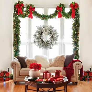 60CM Коледна входна врата изкуствени венци декорации с борови иглички Плодове за дома декор стена прозорец вътрешен открит