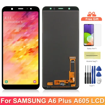 A6 Plus дисплей екран за Samsung Galaxy A6 Plus 2018 LCD дисплей сензорен екран дигитайзер части за Samsung A605 A605F A605FN