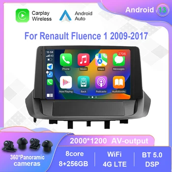 Android 12.0 За Renault Fluence 1 2009-2017 Автомобилно радио Мултимедия Видео плейър Навигация стерео GPS Carplay No 2din 2 din dvd