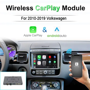 Android Auto Module Видео интерфейс за Volkswagen VW Polo Golf Touareg Tiguan Teramont Passat 2010-2019 Безжичен Apple CarPlay