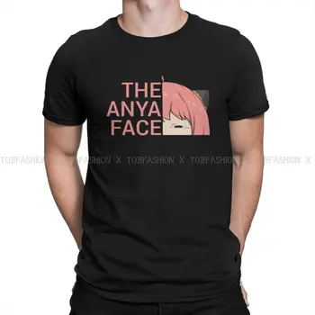 Anya Forger Face TShirt For Men Spy x Family Anime Tops Novelty T Shirt Soft Print Fluffy Creative Gift