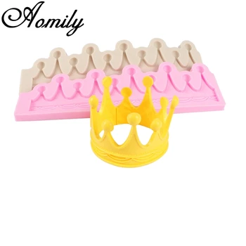 Aomily 3D корона сватбена торта силиконови красиви цвете дантела фондан мухъл мус захар занаятчийски глазура мат подложка тесто инструмент за печене