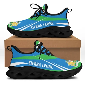 CYWGIFT Дизайн на марката SIERRA LEONE Flag Print Мъжки маратонки Дебели Eva Outside Sole Outdoor Casual Lace-up Flats Обувки Sneaker