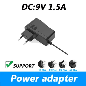  DC 9V 1.5A плейър аудио рекордер захранващ адаптер захранващ кабел UK щепсел AU щепсел 5.5 * 2.1MM захранване AC 100-240V