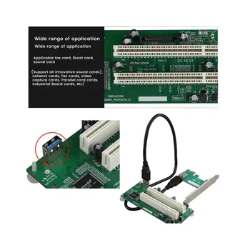 Desktop PCI-Express PCI-E към PCI адаптер карта PCIe към двойна PCI слот разширителна карта USB 3.0 Добавяне на карта конвертор
