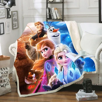 Disney Frozen 2 Елза Анна карикатура одеяло хвърлят легла като лист топло мек диван шерпа одеяла рожден ден