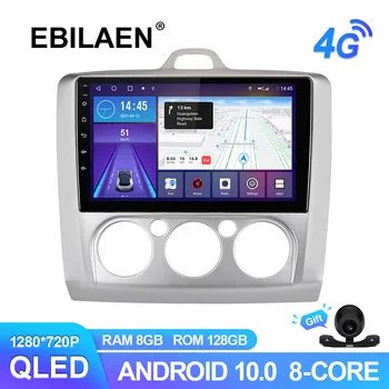 EBILAEN Автомобилен мултимедиен плейър за Ford Focus 2 Mk2 2004-2011 Android 10 GPS навигация видео рекодер 6G 128G QLED глава 4G