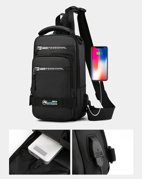 Fashion Casual Canvas Men's Messenger School Bag Pocket One Crossbody Bags With USB акумулаторна диагонална чанта Използваема за торбичка