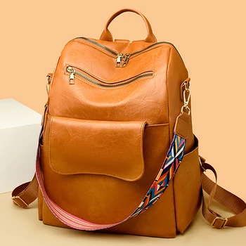 Fashion Women Backpack Luxury Designer Ladies Shoulder Bag Backpack Soft Leather School Bags Travel Bags с голям капацитет Mochila