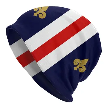 Fleur-de-lis Франция Френски флаг Skullies Beanies Fleur de Lis Lily Hat Cool Street Cap Есен Зима Топъл капак плетене шапки