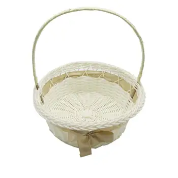 Flower кошница тъкани сватбени кошници съхранение ракита ратан върба smallpicnic момиче подреждане дръжка хляб плодове организатор парти