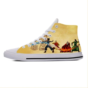 Hot Anime Manga Cartoon Avatar The Last Airbender Casual Cloth Shoes High Top Lightweight Breathable 3D Print Men Women Sneakers