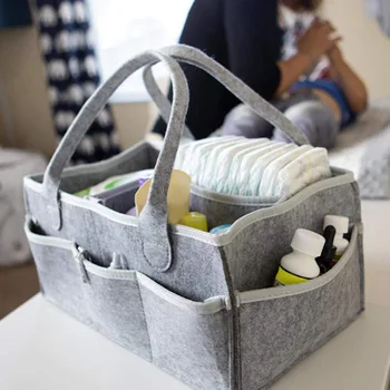 Hot Baby Diaper Caddy Organizer Преносима чанта за смяна на маса и кола, Контейнери за съхранение на Nursery Essentials 38 * 23 * 18cm