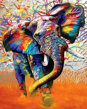 JMINE Div 5D африкански колоритен слон пълен диамант живопис кръстат бод комплекти изкуство Висококачествена животинска 3D боя от диаманти
