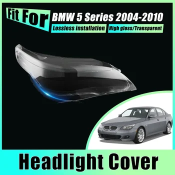 LH RH капак на фаровете за BMW Серия 5 2004-2010 E60 E61 2003 Капачки за фарове Преден обектив Мъгла абажур Фар Аксесоари за кола