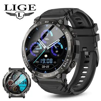 LIGE Нов моден смарт часовник Мъже GPS открит спорт фитнес гривна Bluetooth повикване часовници IP68 водоустойчив смарт часовник за Xiaomi