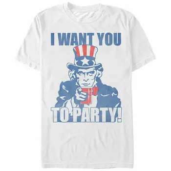 Mens I Want You To Party Uncle Sam Fourth of July Shirt New S,M,L,XL,2XL