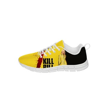 Movie Kill Bill Sneakers Mens Womens Teenager Casual Shoes Canvas Running Shoes 3D Printed Breathable Lightweight Shoe White