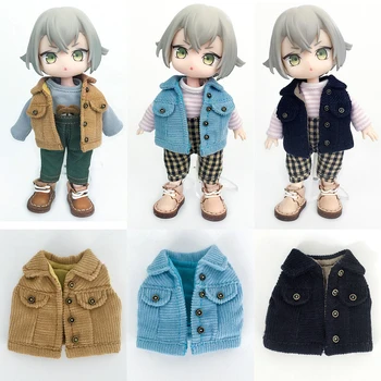 New Ob11 кукла чист памук жилетка ръчно изработени кукла дрехи жилетка за Nendoroids, Obitsu Моли кукли, Gsc, YMY, 1/8 1/12bjd кукла