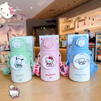 Sanrio Kawaii Термос Купа Hello Kitty Cinnamoroll карикатура сладки деца преносим неръждаема стомана топлина запазване кана