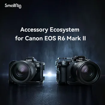 SmallRig клетка за Canon EOS R6 Mark II, L-скоба за Canon EOS R6 Mark II / R5/ R5 C/ R6 L-образна монтажна плоча Бързо освобождаване 4159