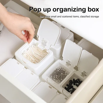 White Storage Box Desktop Organizer Пощенски картички с голям капацитет Стикери Кутия Държач за подпакет