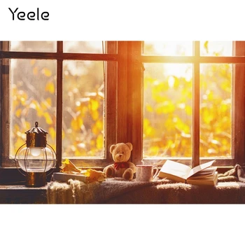 Yeele есенен интериор мечка прозорец светлина маса Bokeh фотография фонове фотографски декори за фото студио