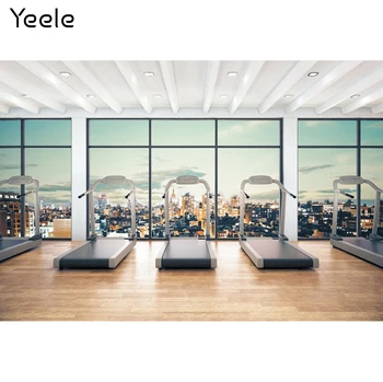 Yeele Интериорни декори Photocall Gym Windows Бебешки душ Портретен фотографски фон за фото студио фотография подпори