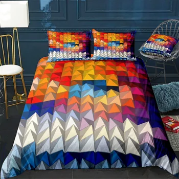 Абстрактно Геометрично изкуство 403 Спален комплект за спалня Меки покривки за легла за двойно легло Начало Duvet Cover Качество Quilt Cover