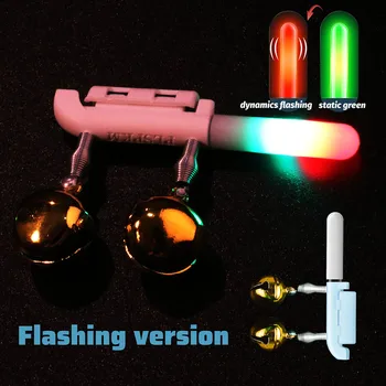 Аларма за ухапване от риба Двойна лампа за звънец USB зарядно устройство CR425 3.6V сензор за батерия лампа Ярък нощен комплект инструменти Pesca Rod Tackle Flash LED