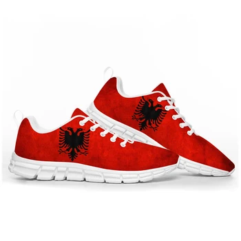 Албански флаг спортни обувки мъжки жени тийнейджър деца деца маратонки Албания случайни потребителски висококачествени двойка обувки