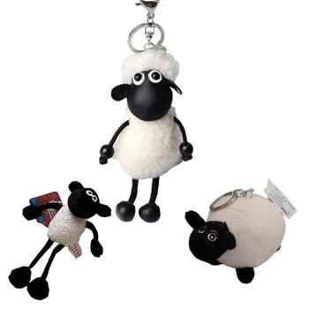 Аниме овце Шон плюшен ключодържател карикатура животински фигура вид приятел Шърли пълнени кукла кола ключ чанта висулка играчка дете Коледа подарък