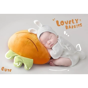 бебе фотостудио душ позиране подпори парти оформление плюшен морков снимка фон дропшип