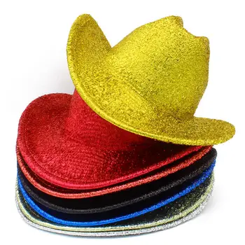 Блестящи каубойски шапки Модерни западни шапки Мъжко и женско изпълнение Бално парти Cool Jazz Cap Glitter Cowboy Hats