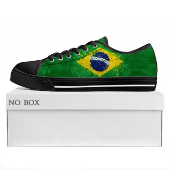 бразилски флаг нисък връх висококачествени маратонки мъжки женски тийнейджър платно маратонка Бразилия Prode случайни двойка обувки по поръчка обувка