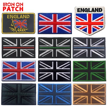 Бродирани лепенки на британския флаг Кръпка на националното знаме на Обединеното кралство Военна тактическа значка Съюз Джак Флагове Лента за ръка КРЪПКА