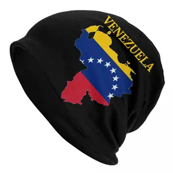 Венецуела Карта Флаг Черепи Beanies Шапки Венецуелски Летни Мъже Жени Ски шапка Топла шапка с капак за двойна употреба